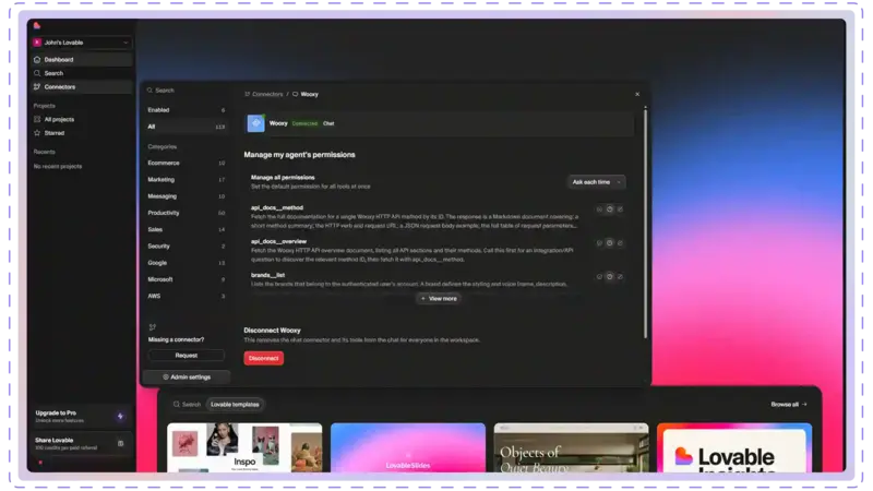 Lovable MCP connected