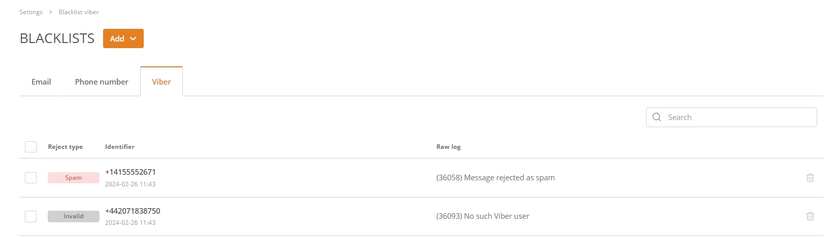 Viber blacklist Viber blacklist