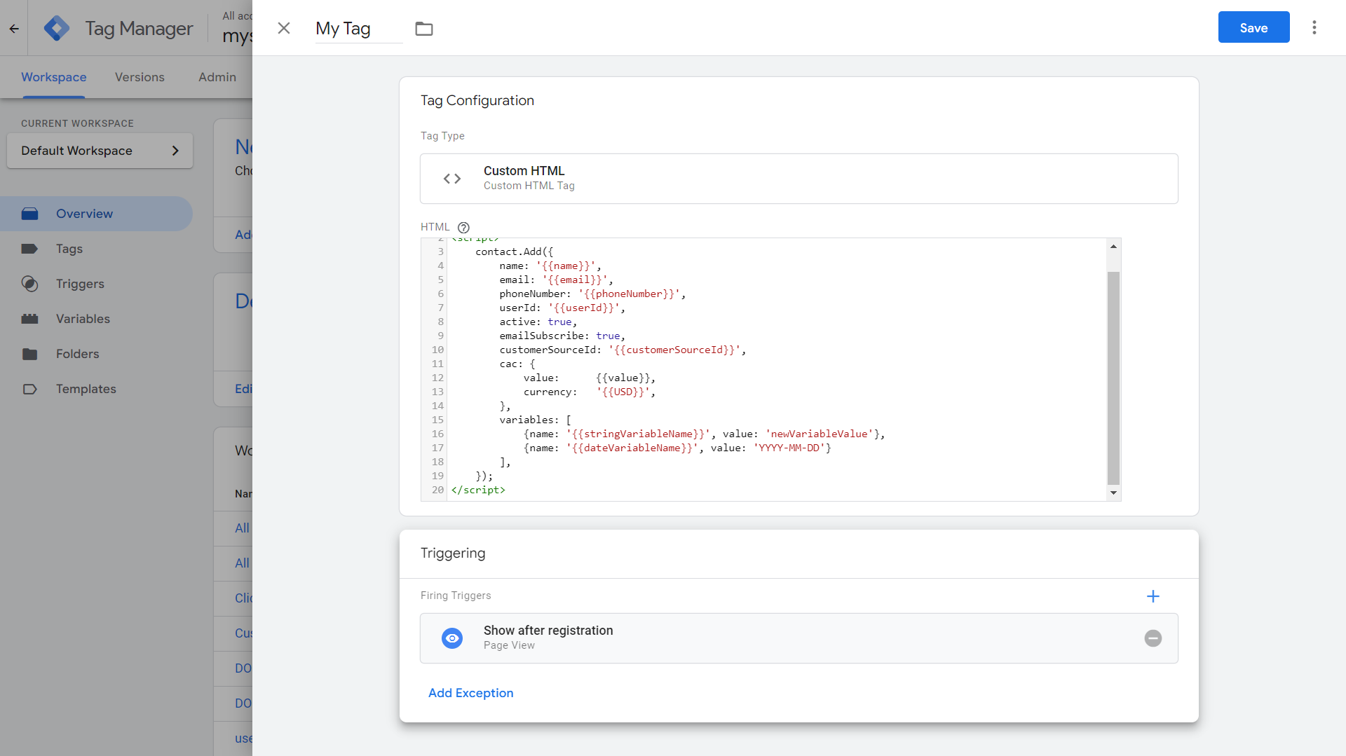 GTMConfigure the triggers GTMConfigure the triggers