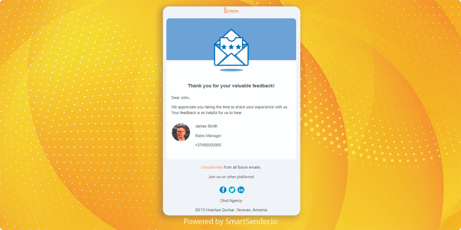 Thank you template- customer feedback Thank you template- customer feedback