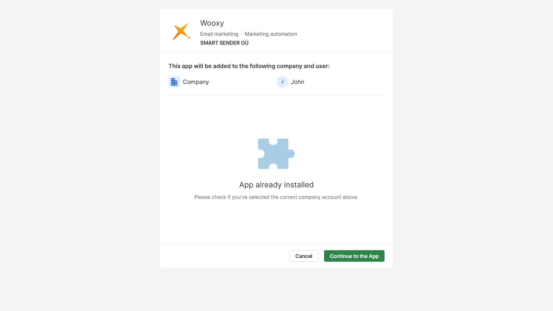 App already installed information App already installed information