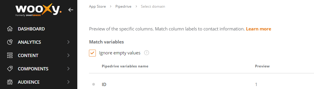 Ignore empty values Ignore empty values