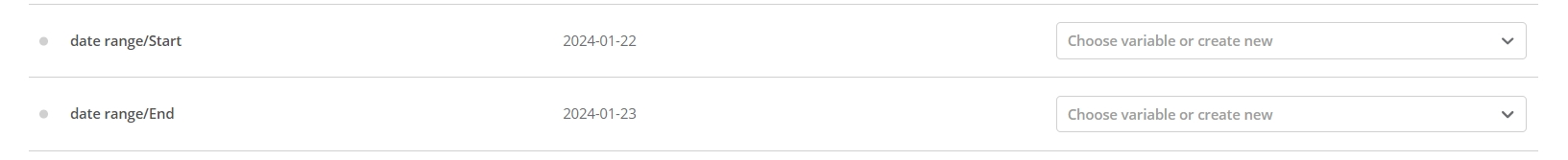 Date range variable Date range variable