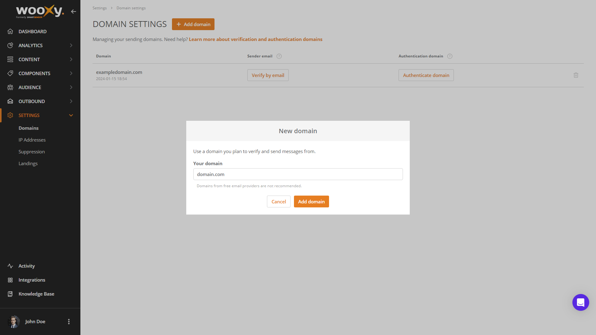 Add new domain to admin panel Add new domain to admin panel