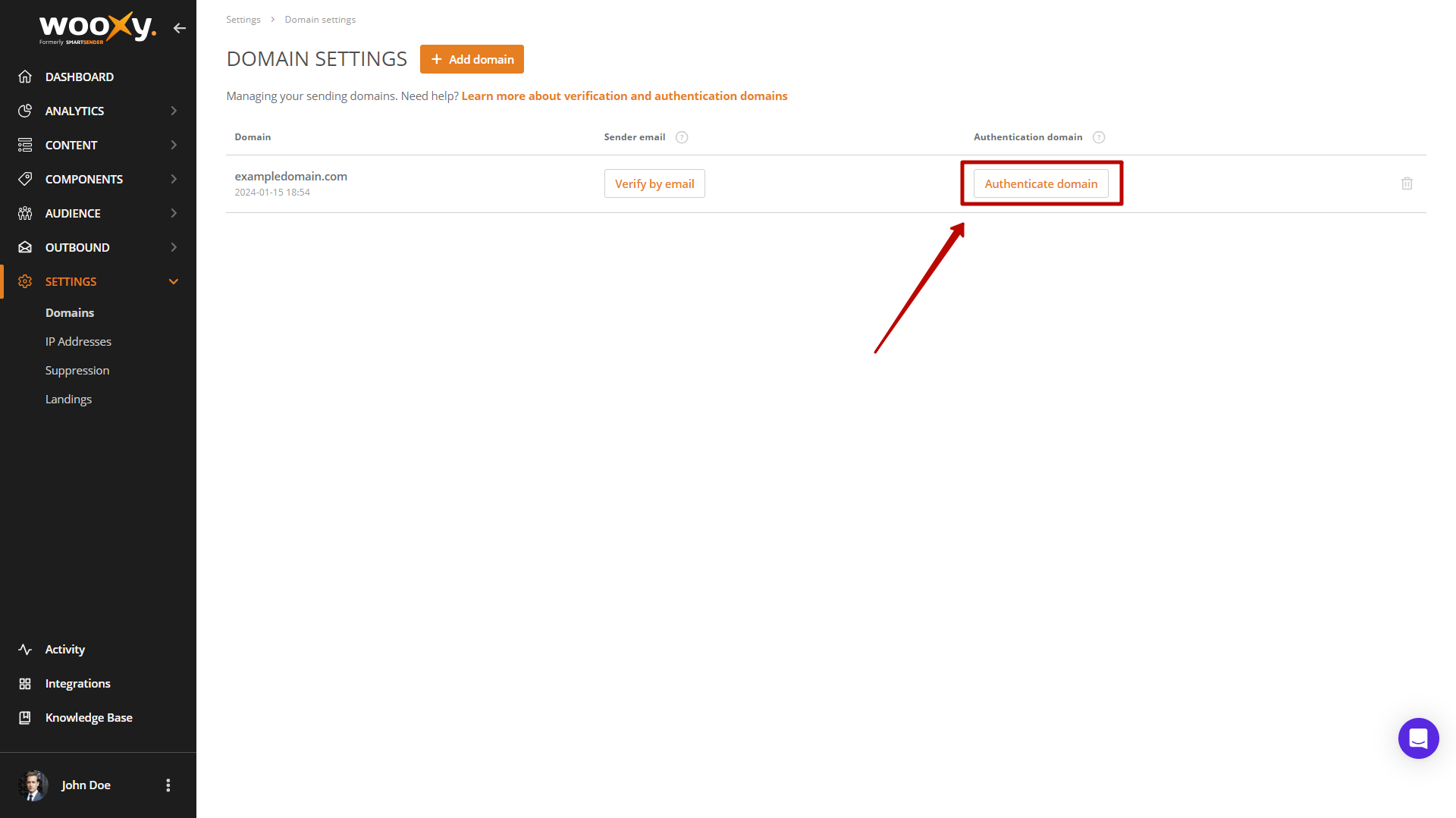 Verify domain via DNS Verify domain via DNS
