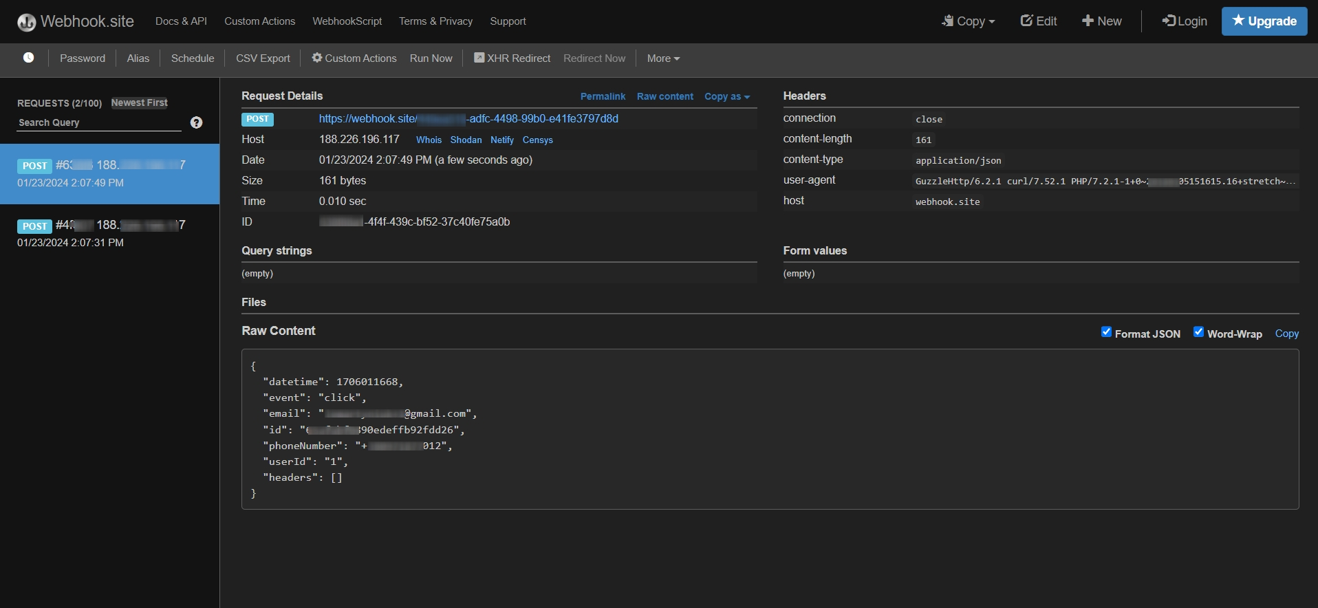 Webhooks results check Webhooks results check