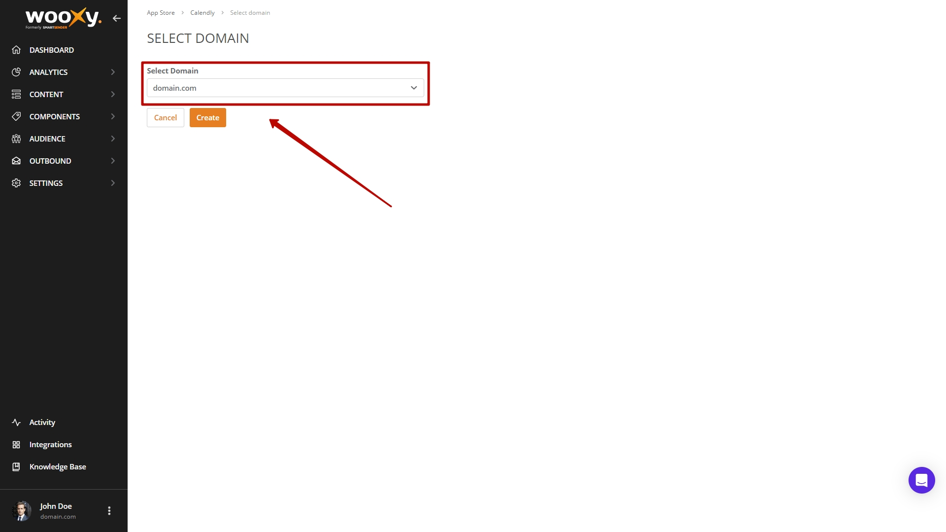 Select domain for Calendly integration Select domain for Calendly integration