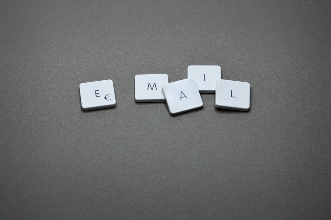 Scrabble tiles laid out to spell the word EMAIL Scrabble tiles laid out to spell the word EMAIL