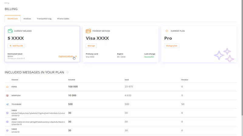 Billing - Payment Details Billing - Payment Details