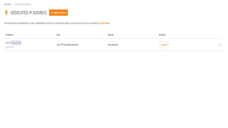 Setup Dedicated IP Procesing