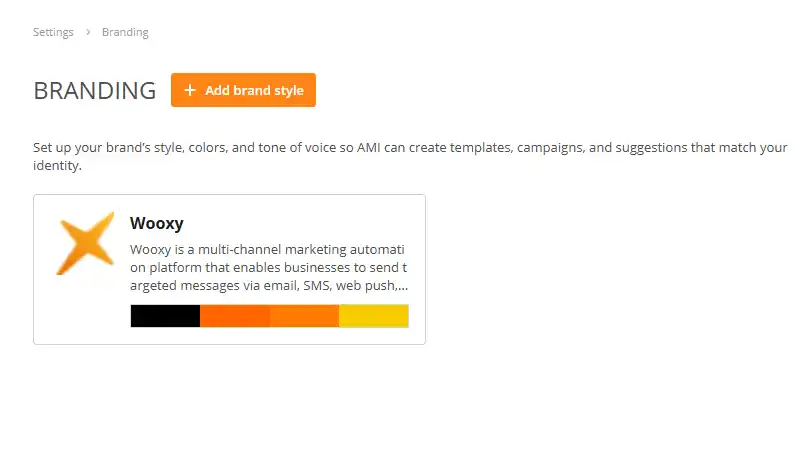 Branding manage page Branding manage page