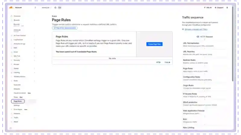CloudFlare rule page