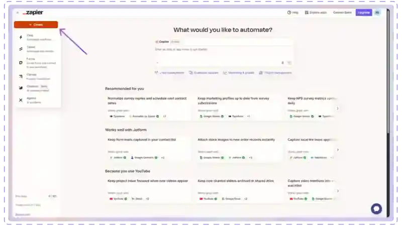 Zap template creation