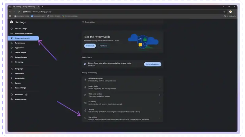 Google Chrome Privicy and security
