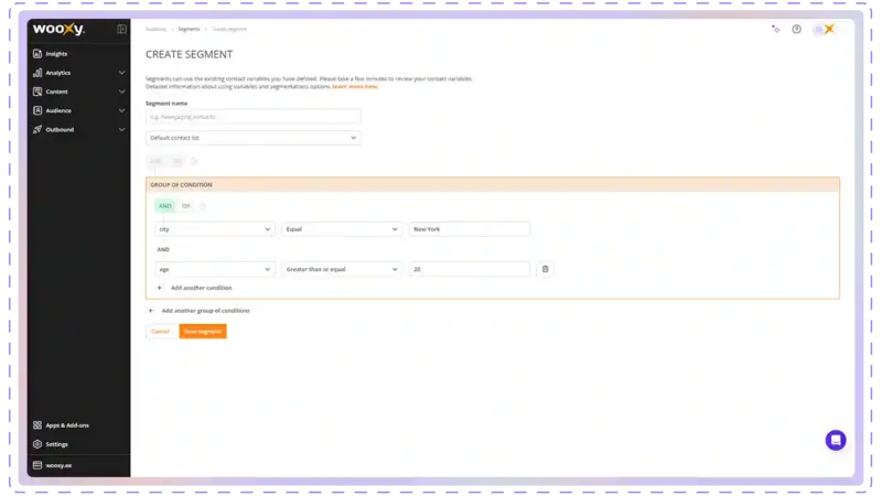Segment example with multiple conditions