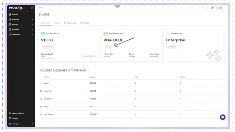 Payment method management